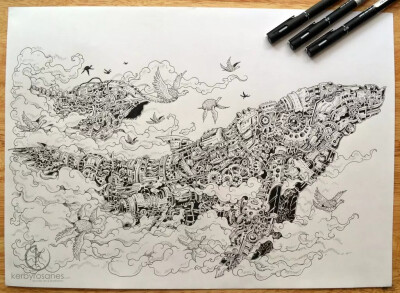 菲律宾插画师 Kerby Rosanes 细致的手绘插画作品
