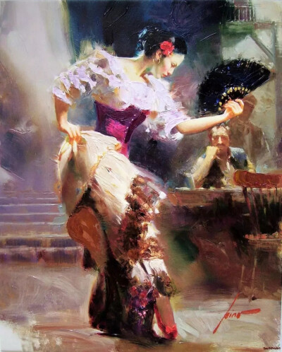 意大利当代油画家 皮诺·德埃尼 Pino Daeni (1939年11月8日—）绘画艺术作品
