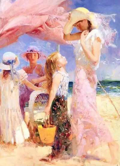 意大利当代油画家 皮诺·德埃尼 Pino Daeni (1939年11月8日—）绘画艺术作品
