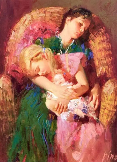 意大利当代油画家 皮诺·德埃尼 Pino Daeni (1939年11月8日—）绘画艺术作品
