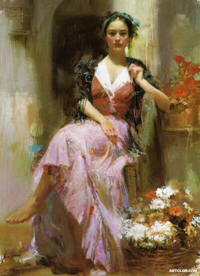 意大利当代油画家 皮诺·德埃尼 Pino Daeni (1939年11月8日—）绘画艺术作品
