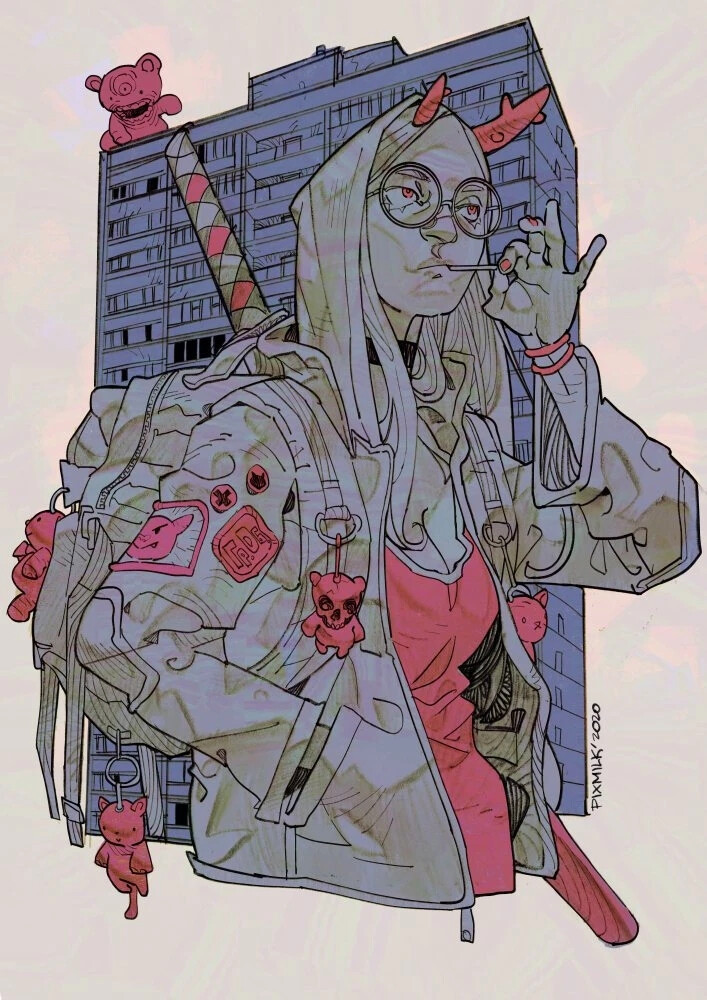 插画师 pixmilk 一组插画艺术
