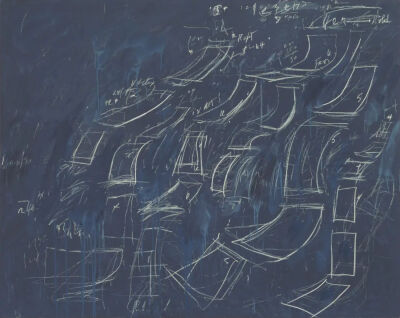 Untitled,1968,Oil-based house paint 
and crayon on canvas,172.8x216cm
