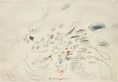 Untitled,1964,Pencil,
coloured pencil and ballpoint pen on paper,69.9x99.1cm
