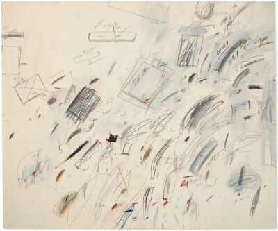 Untitled[Bolsena],1969,Oil-based house paint,wax crayon,graphite and felt-tip pen on canvas,199.4x240cm