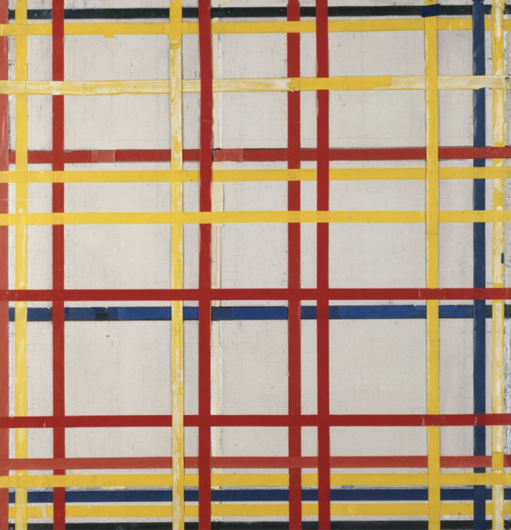 皮特·蒙德里安，纽约市 1 (1941)。照片：Walter Klein，杜塞尔多夫，由 © Mondrian/Holtzman Trust 提供，c/o Beeldrecht，阿姆斯特丹，荷兰 Kunstsammlung Nordrhein Westfalen，杜塞尔多夫