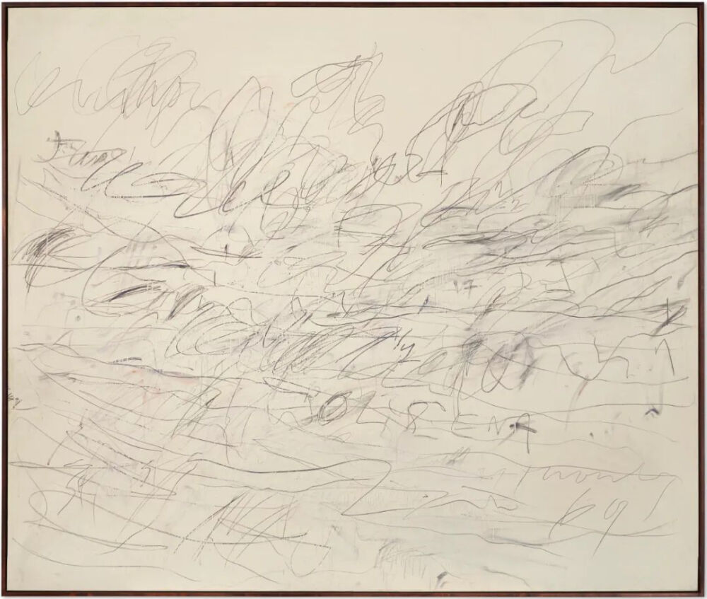 Untitled[Bolsena],1969,Graphite,
wax crayon and oil-based house paint on canvas,200x237.2cm
