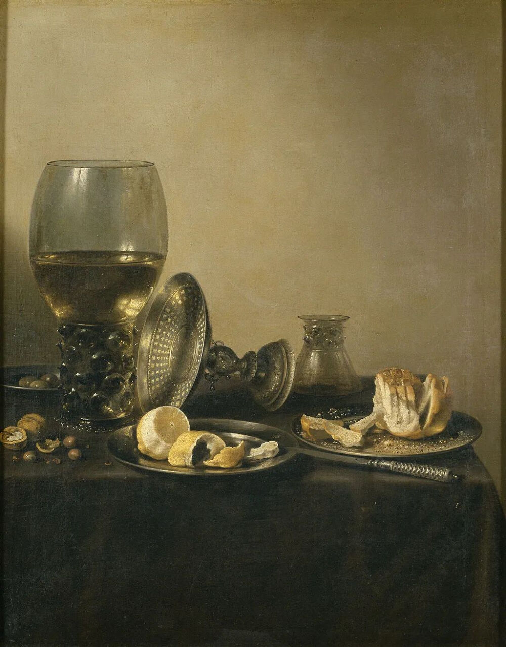 Pieter Claesz ：静物，1637年，西班牙普拉多博物馆