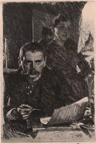 瑞典画家 Anders Zorn（安德斯·佐恩）人物素描作品