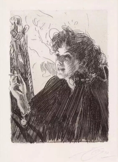 瑞典画家 Anders Zorn（安德斯·佐恩）人物素描作品