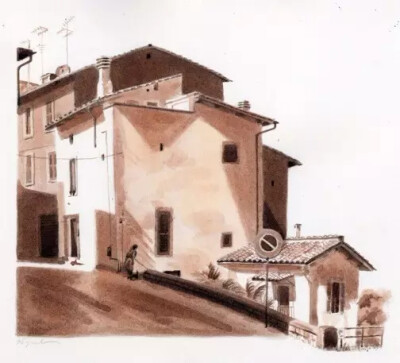 艺术家 Fred Lynch 是蒙特塞拉特艺术学院的一位教授，每年7月，他都会前往意大利中部城市Viterbo（一座中世纪古城），坐在树荫下,弯腰驼背写生,他喜欢画那些古老的广场,古怪的房子和安静的鹅卵石小巷，古城让人沉醉…