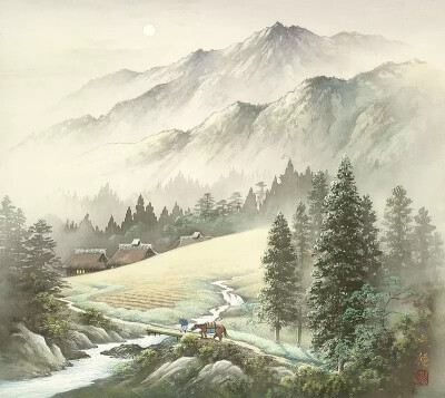 日本画家小岛光径描绘的人间世外桃源
