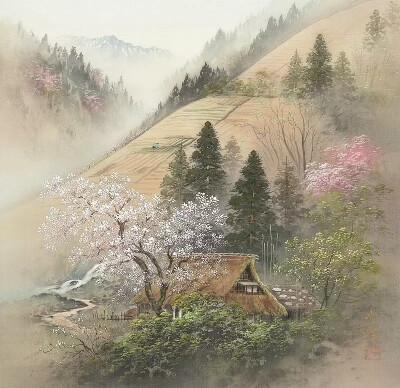 日本画家小岛光径描绘的人间世外桃源

