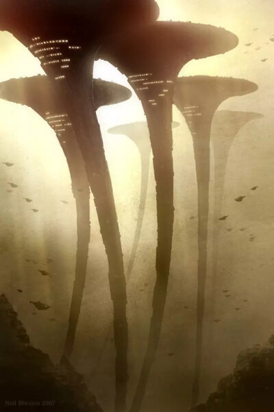 美国概念设计艺术家 Neil Blevins 场景画作
