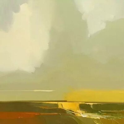 美国画家  Robert Roth 用大块的油画笔触涂出天空与海交界出的美景
