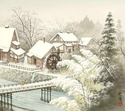 日本画家小岛光径描绘的人间世外桃源
