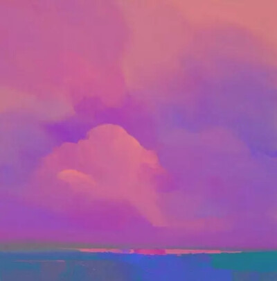 美国画家  Robert Roth 用大块的油画笔触涂出天空与海交界出的美景
