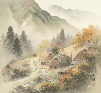 日本画家小岛光径描绘的人间世外桃源
