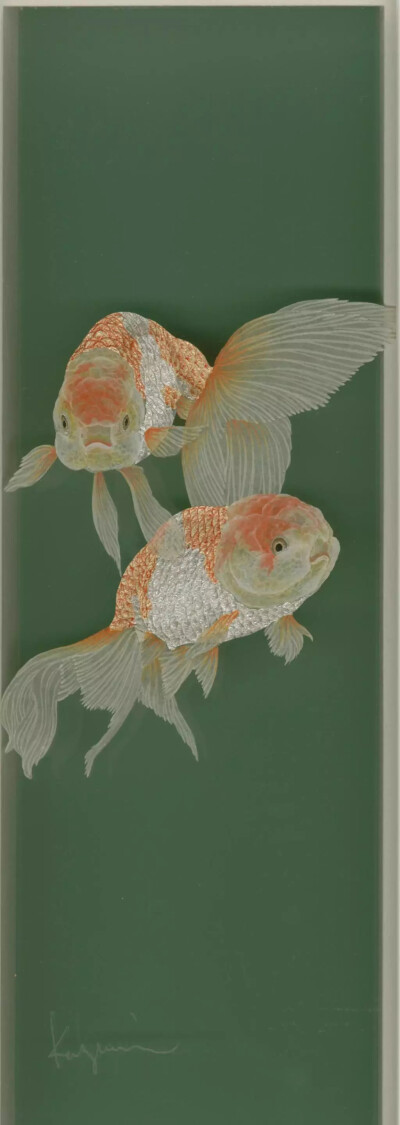 艺术家 松崎和実 （1969 —） 精致的箔画艺术作品
