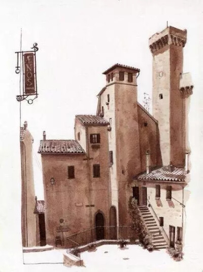 艺术家 Fred Lynch 是蒙特塞拉特艺术学院的一位教授，每年7月，他都会前往意大利中部城市Viterbo（一座中世纪古城），坐在树荫下,弯腰驼背写生,他喜欢画那些古老的广场,古怪的房子和安静的鹅卵石小巷，古城让人沉醉…