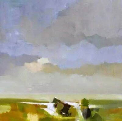 美国画家  Robert Roth 用大块的油画笔触涂出天空与海交界出的美景
