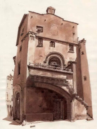 艺术家 Fred Lynch 是蒙特塞拉特艺术学院的一位教授，每年7月，他都会前往意大利中部城市Viterbo（一座中世纪古城），坐在树荫下,弯腰驼背写生,他喜欢画那些古老的广场,古怪的房子和安静的鹅卵石小巷，古城让人沉醉…