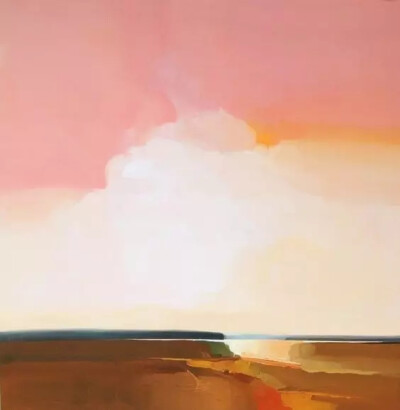 美国画家  Robert Roth 用大块的油画笔触涂出天空与海交界出的美景
