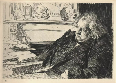 瑞典画家 Anders Zorn（安德斯·佐恩）人物素描作品