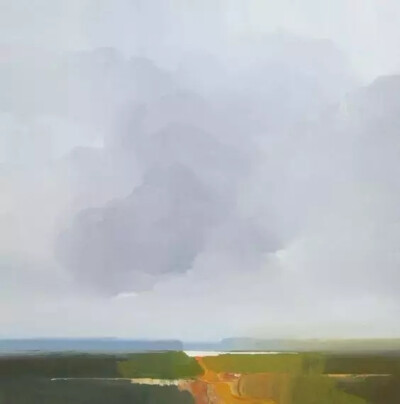 美国画家  Robert Roth 用大块的油画笔触涂出天空与海交界出的美景
