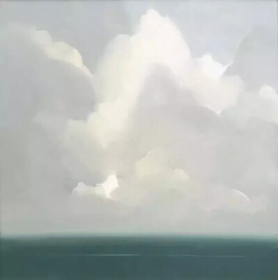 美国画家  Robert Roth 用大块的油画笔触涂出天空与海交界出的美景
