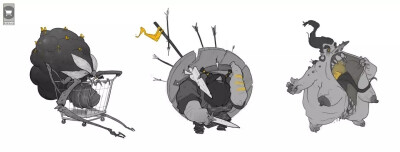 俄罗斯画师 Artur Mukhametov 厚厚的卡通角色绘画
