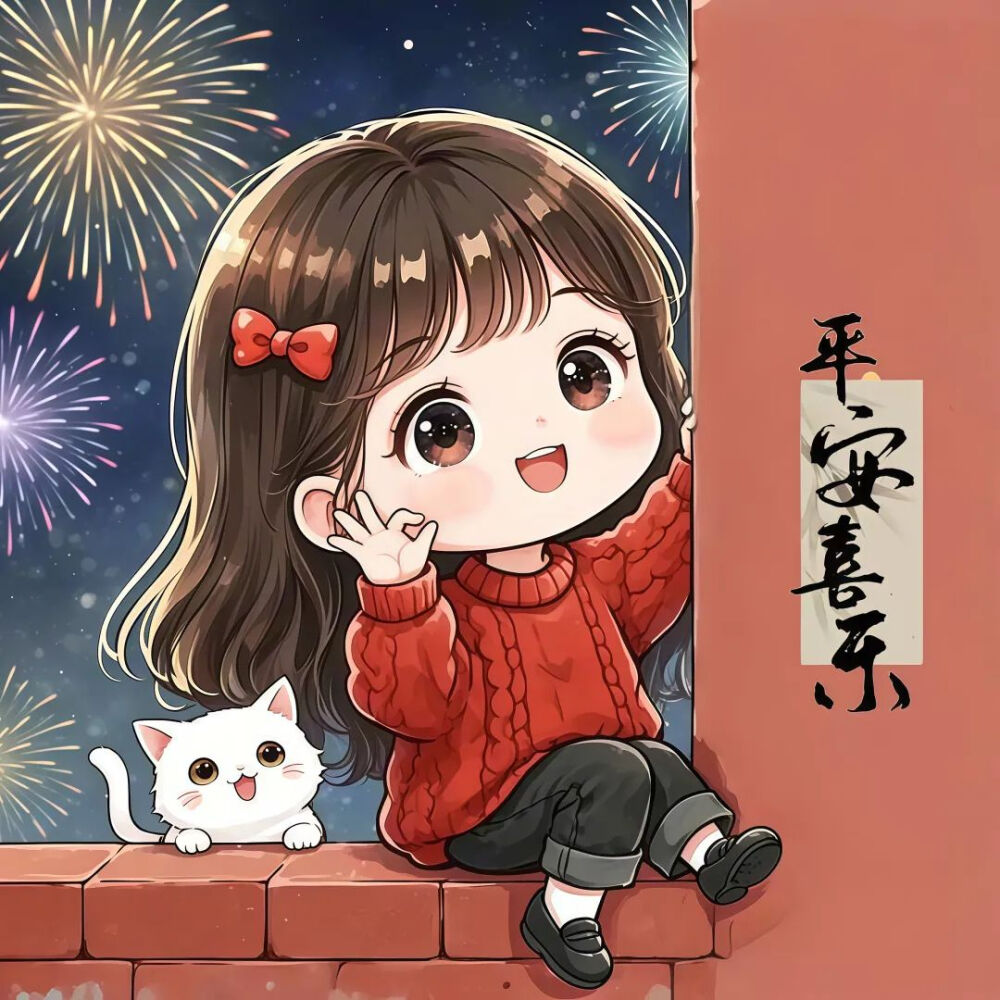 少女 头像 新年 卡通