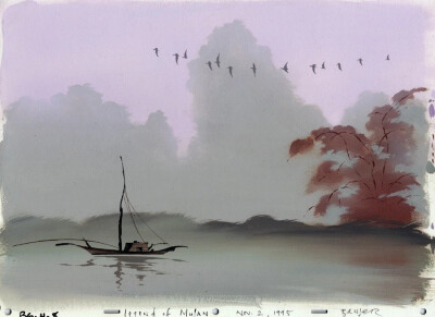 花木兰Mulan (1998)动画场景概念设计 | 德国艺术家 汉斯·巴切尔
