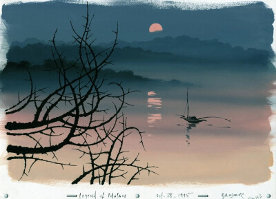 花木兰Mulan (1998)动画场景概念设计 | 德国艺术家 汉斯·巴切尔
