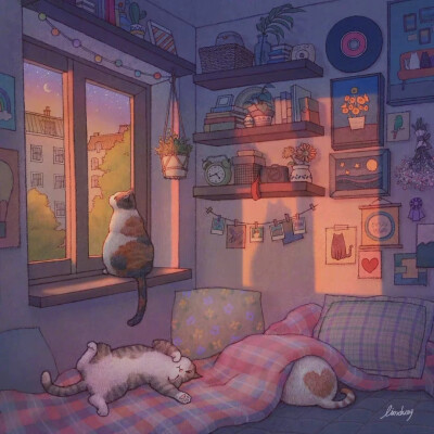 插画师 Limduey 一组喵喵插画
