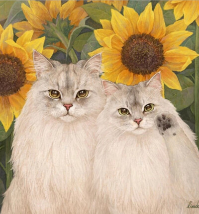 插画师 Limduey 一组喵喵插画
