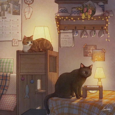 插画师 Limduey 一组喵喵插画
