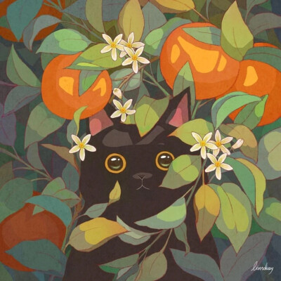 插画师 Limduey 一组喵喵插画
