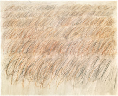 Untitled,1970,Oil based house paint,wax crayon,
lead pencil on canvas,156.2×190.5cm
