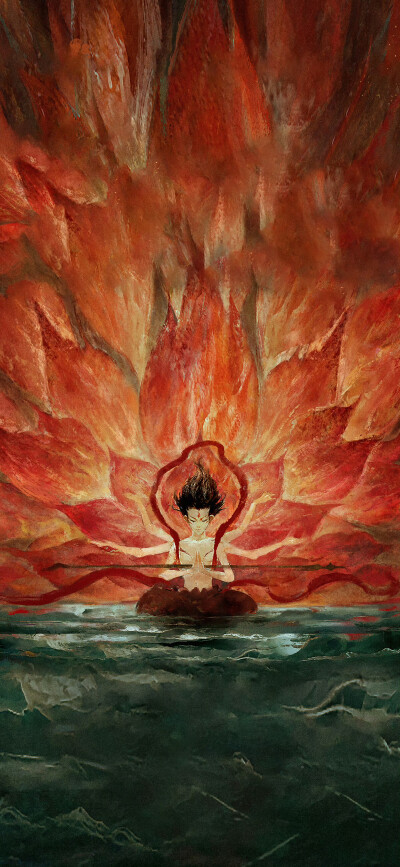 哪吒壁纸，图源水印，魔童闹海