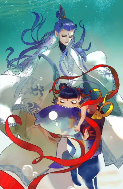 哪吒壁纸，图源水印，魔童闹海