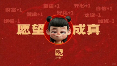 哪吒壁纸，图源水印，魔童闹海