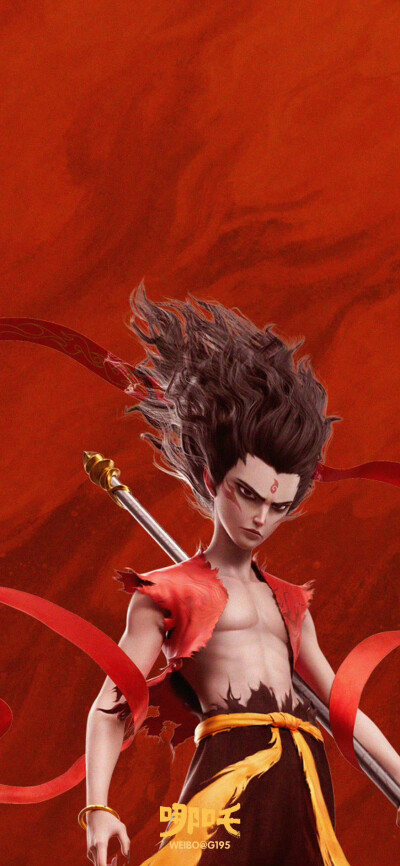 哪吒壁纸，图源水印，魔童闹海