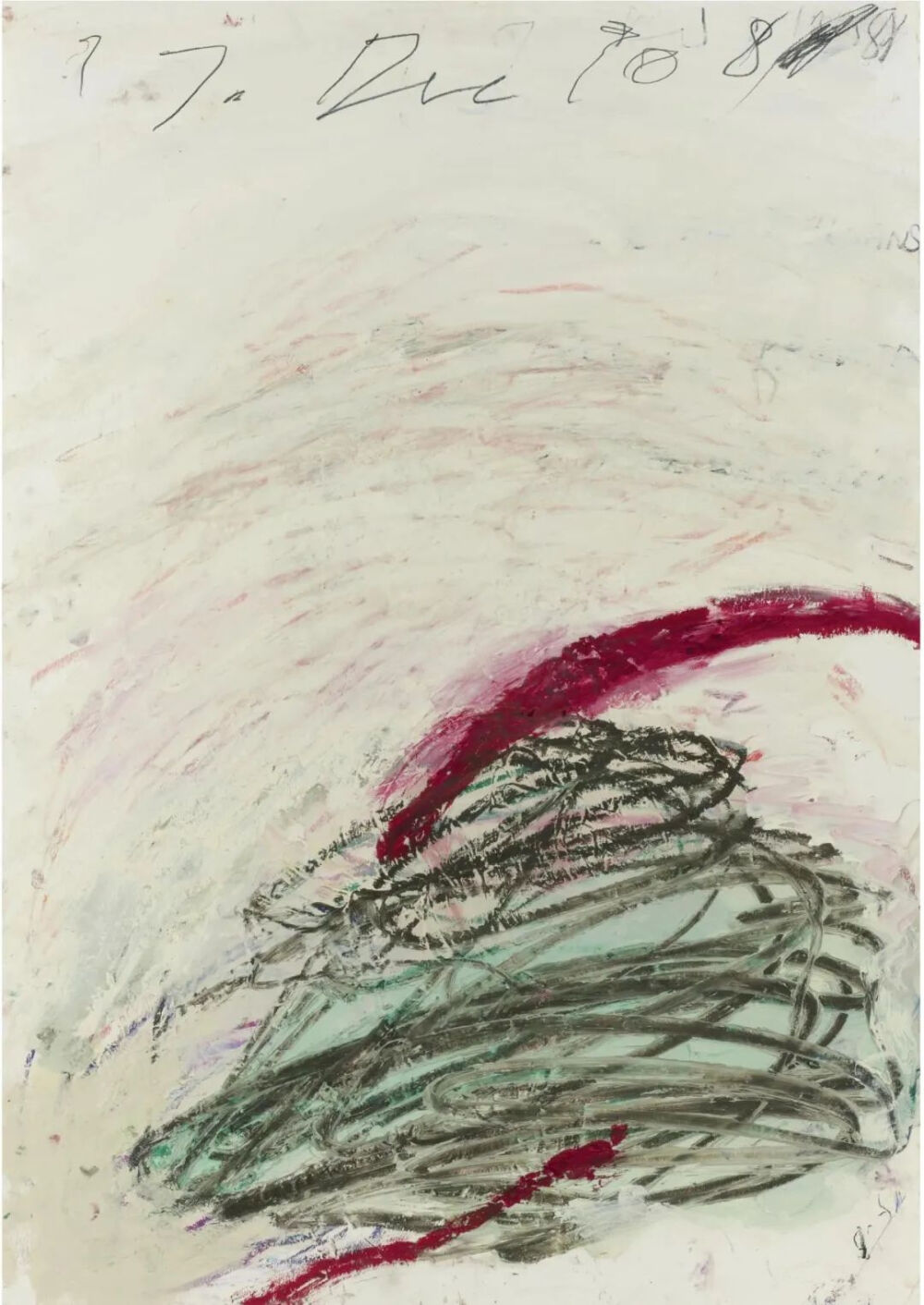 Untitled,1982,Oil,oil stick,
crayon and pencil on paper,100x70.5cm
