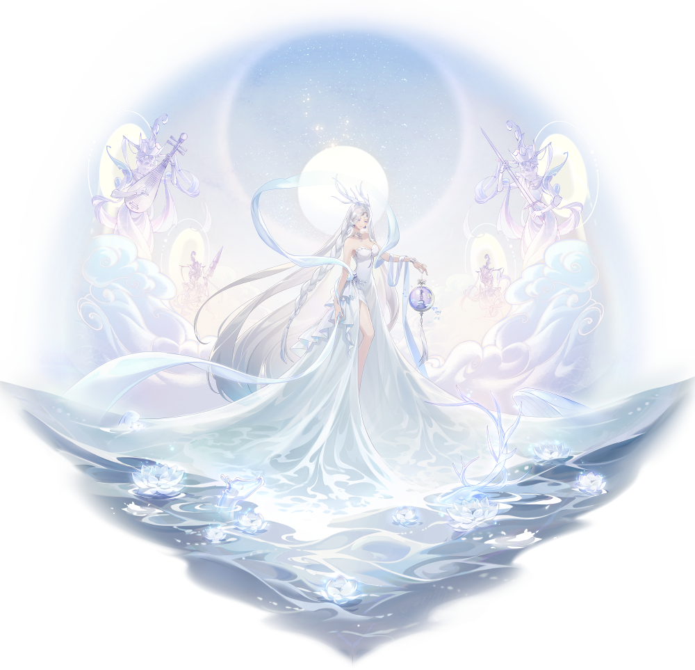 【 引万意掌器界 • 阿赖耶识 】
天地初开，生灵诞生，秩序形成，唯一“意识”诞生，而后化身进入器界万象之中。此乃“阿赖耶识”，是所有意识的起源、交点、归宿。座下四方尊，掌喜怒哀乐之识，归于意识之海无量乐土。