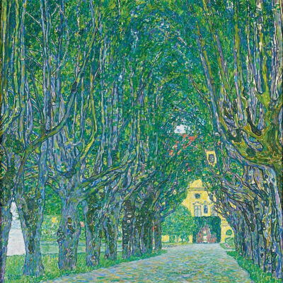 Gustav Klimt：卡梅尔城堡公园的林荫大道，1912年，奥地利美景宫美术馆