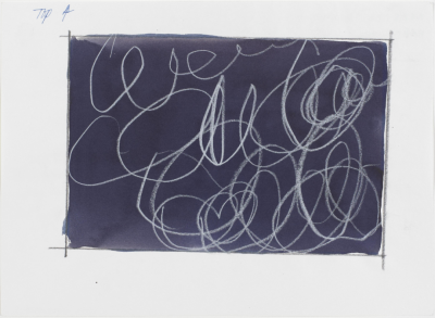 Sans titre,1986,Pastel et mine graphite,
encre sur papier,23.8x32.6cm
