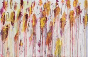 Lepanto VIII,2001,Acrylic,

wax crayon and graphite on canvas,215.9x334cm

