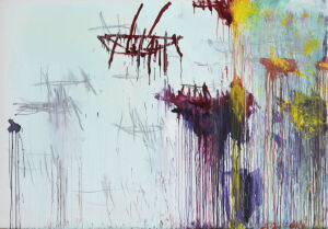 Lepanto VI,2001,Acrylic,

wax crayon and graphite on canvas,211.5x304.2cm

