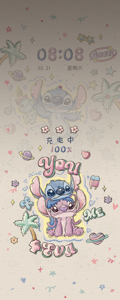 安卓手机主题商店：史迪仔复古水彩
